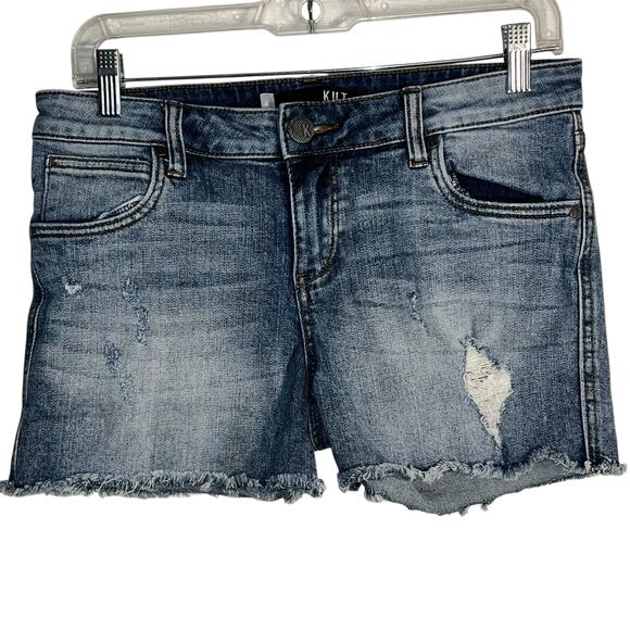 KUT from the Kloth Gidget Fray Hem Denim Shorts Size 4 Distressed Jean Cutoffs - Picture 7 of 7